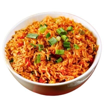 Spicy and flavorful rice stir-fried with vegetables, aromatic spices, and a zesty Schezwan sauce.
