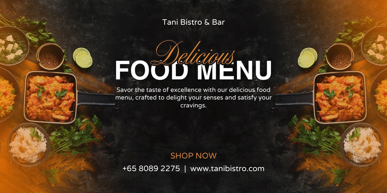 Colorful Spread of Delicious Indian Dishes from Tani Bistro’s Menu