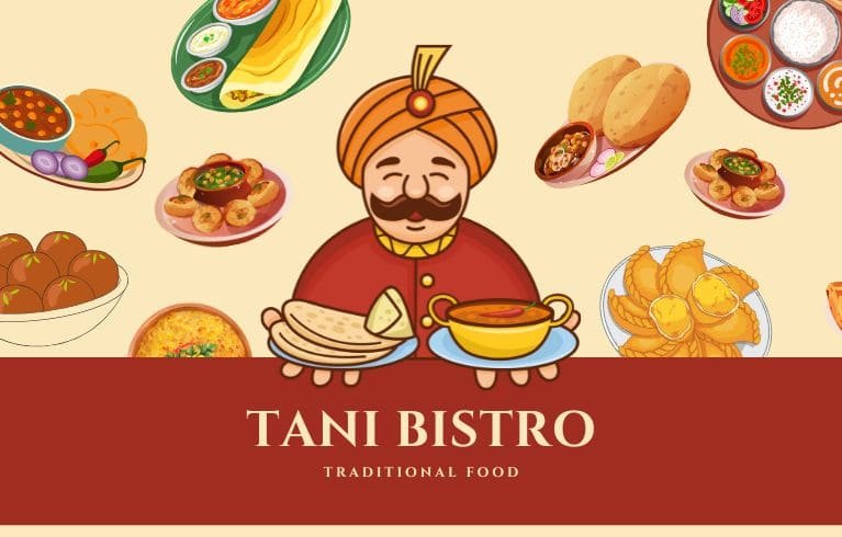 Poster showcasing authentic traditional Indian food with vibrant flavors and rich heritage.