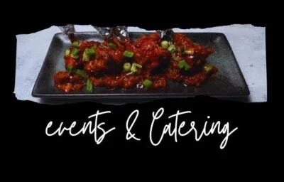 Poster featuring Chicken Lollipop, highlighting its vibrant presentation for events, catering, and signature dishes.