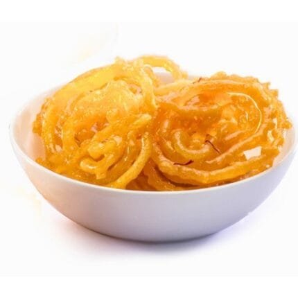Iconic Indian sweet Jalebi with glistening syrup
